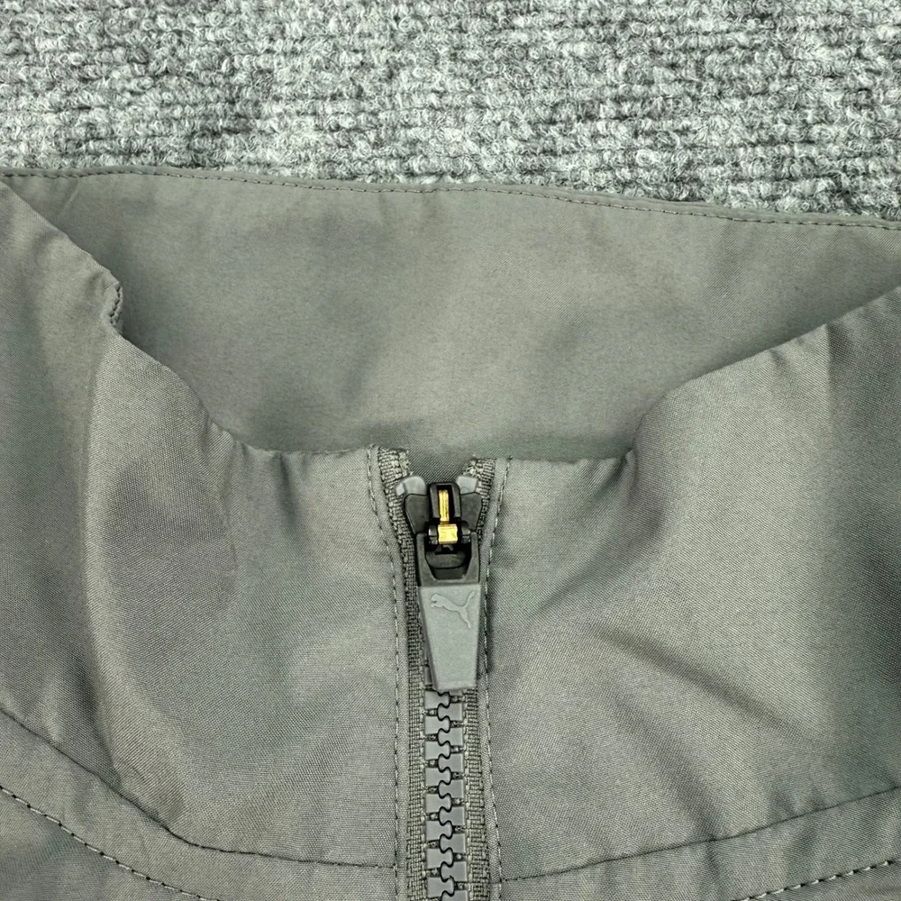 PUMA Jacket Mens Large Gray First Mile‎ Track Full Zip Lightweight Athletic